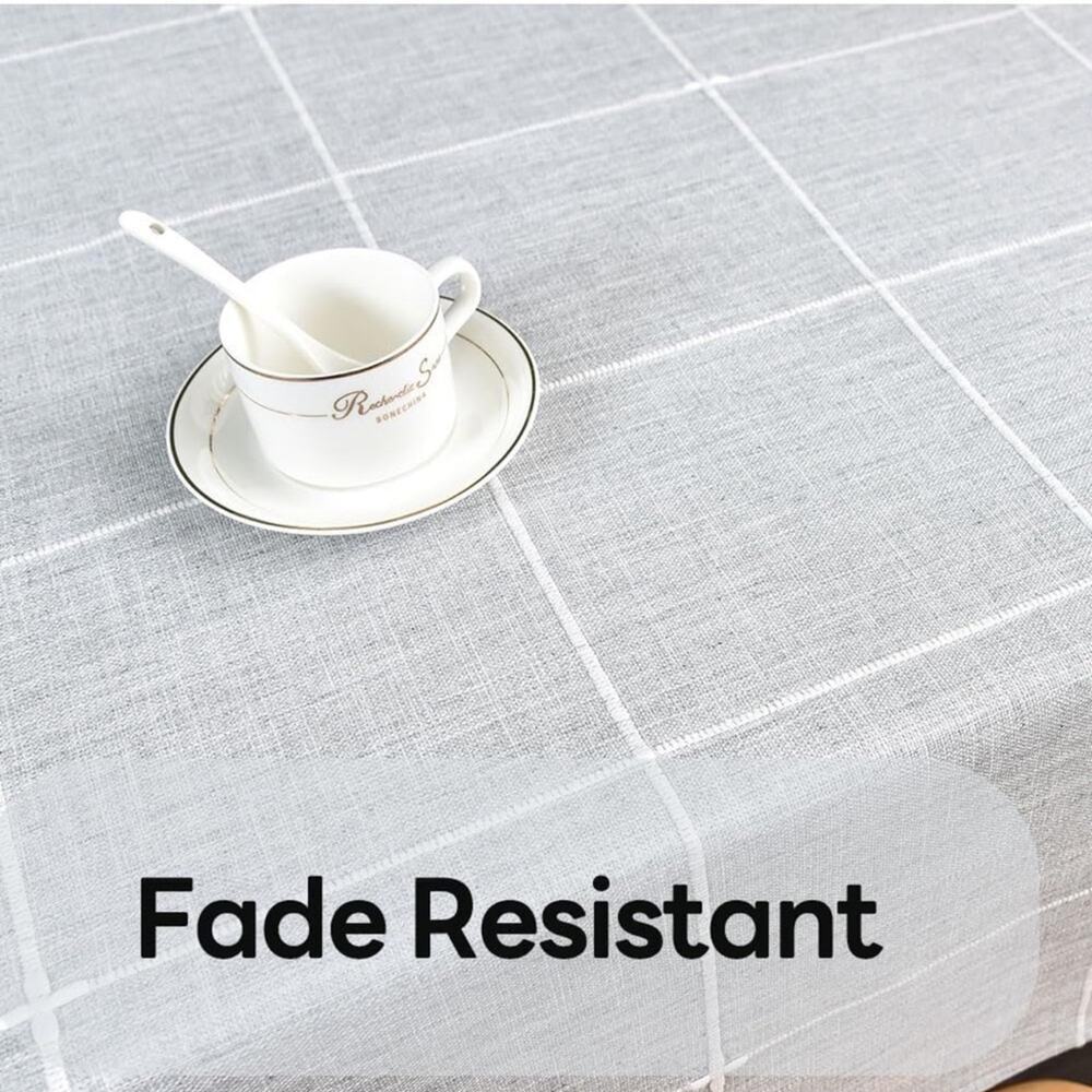 Cotton Table Cover Rectangular Farmhouse Vintage Tablecloth Washable Rustic - Picture 4 of 7